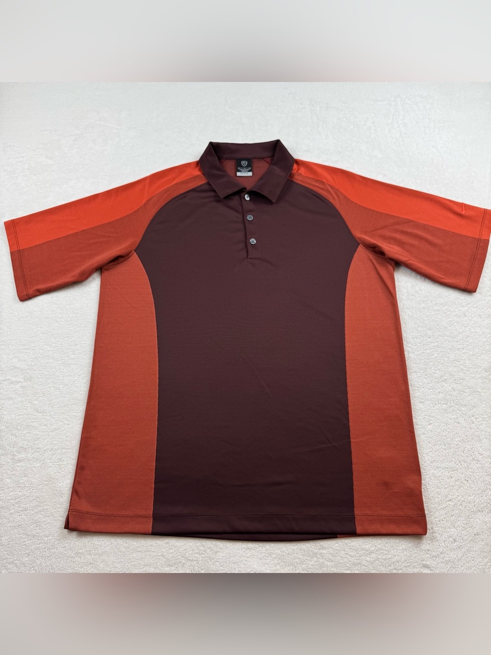 Nike golf Raglan polo shirt men’s size large multicolor Dri-Fit UV performance